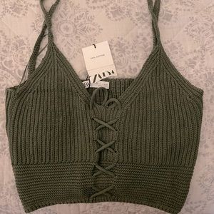 Zara cropped knitted top